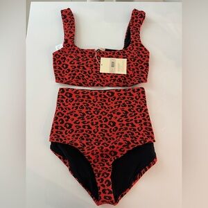 Mara Hoffman Red Leopard Bikini